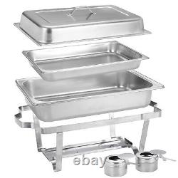 Chafing Dish Pleine Grandeur Buffet 4 Packs 8 Quarts en Acier Inoxydable Rectangulaire