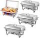 Chafing Dishes Pour Buffet, Lot De 4, 9 Quarts, Chafers En Acier Inoxydable Pour Buffet<br/>
