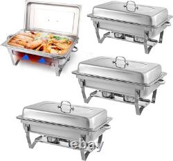 Chafing Dishes pour buffet, lot de 4, 9 quarts, chafers en acier inoxydable pour buffet<br/>