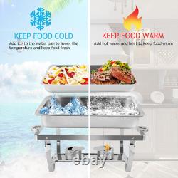 Chafing Dishes pour buffet, lot de 4, 9 quarts, chafers en acier inoxydable pour buffet
<br/>  
 