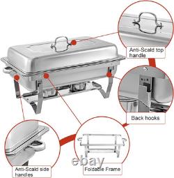 Chafing Dishes pour buffet, lot de 4, 9 quarts, chafers en acier inoxydable pour buffet	<br/>  