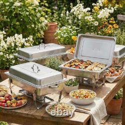 Chafing Dishes pour buffet, lot de 4, 9 quarts, chafers en acier inoxydable pour buffet   <br/> 
