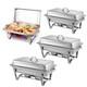 Chafing Dishes Pour Buffet, Lot De 4, Ensemble Buffet En Acier Inoxydable De 9 Quarts