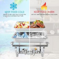 Chafing Dishes pour buffet, lot de 4, ensemble buffet en acier inoxydable de 9 quarts