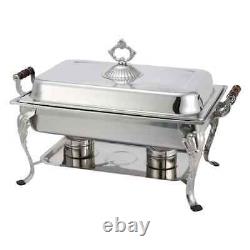 Chafing dish rectangulaire complet Winco, 8 quarts, en acier inoxydable