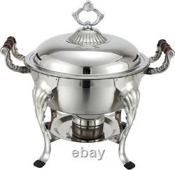 Chafing dish rond Crown de 6 quarts, design élégant en acier inoxydable