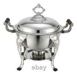 Chafing dish rond Winco, 6 quarts, en acier inoxydable