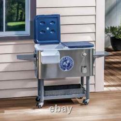 Chariot de boissons Tommy Bahama 100 Quart en acier inoxydable avec glacière à roulettes