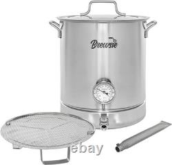 Chaudière de brassage en acier inoxydable de 40 litres avec thermomètre précis et couvercle siffleur