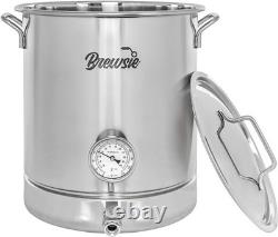 Chaudière de brassage en acier inoxydable de 40 litres avec thermomètre précis et couvercle siffleur