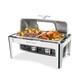 Chauffe-plat Rectangulaire Rovsun En Acier Inoxydable De 8,5 L (9 Quarts), Avec Couvercle R&eacute;tractable Et 2 Bacs Demi-format