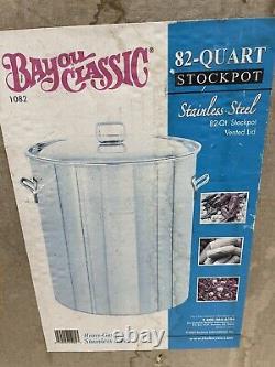 Classique du Bayou 82 quart Marmite en acier inoxydable avec couvercle ventilé #1082 NIB