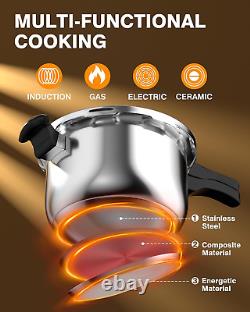 Cocotte à pression Wantjoin, Autocuiseur en acier inoxydable de 8 quarts, Convient à l'induction