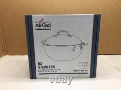 Cocotte en fonte All-Clad D3 en acier inoxydable 3 plis, 5,5 pintes, compatible induction et four/gril