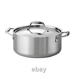 Cocotte en fonte tri-couche en acier inoxydable de 5 quarts avec couvercle