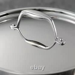 Cocotte en fonte tri-couche en acier inoxydable de 5 quarts avec couvercle