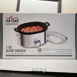 Cocotte lente en acier inoxydable All-Clad 7 quart SC01 avec insert en aluminium et boîte