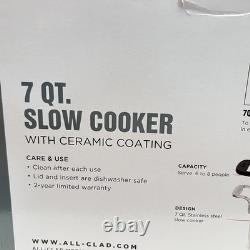 Cocotte lente en acier inoxydable All-Clad 7 quart SC01 avec insert en aluminium et boîte