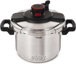 Cocotte-minute T-Fal Clipso en acier inoxydable de 6,3 litres, ustensiles de cuisson à induction, casseroles.