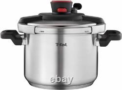 Cocotte-minute T-Fal Clipso en acier inoxydable de 6,3 litres, ustensiles de cuisson à induction, casseroles.