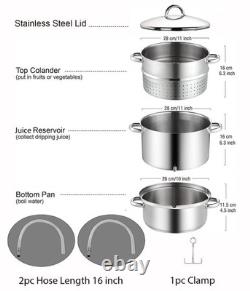 Cook N Home Basics Extracteur de jus pour mise en conserve, vapeur, 11 pintes, acier inoxydable