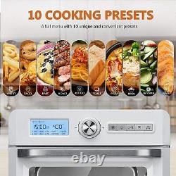 Crownful 19 Quart Air Fryer Toaster Oven, 10-en-1 Countertop Oven Blanc