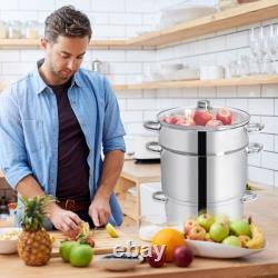 Cuiseur vapeur / extracteur de jus de fruits et légumes en acier inoxydable de 10,4 litres