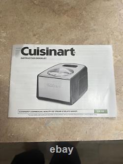 Cuisinart ICE-100 Machine à glace et gelato de 1,5 litres, noir et acier inoxydable