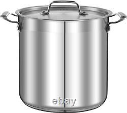 Cuisinière En Acier Inoxydable Stock Pot 24 Quart, Pot À Induction Lourd, Pot De Soupe
