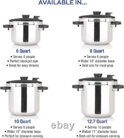 Cuisinière à pression Ezlock de 7 quarts en acier inoxydable, plusieurs niveaux de pression
