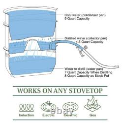 Distillateur d'eau en acier inoxydable de 7 quarts pour la cuisson, la pâtisserie et la purification