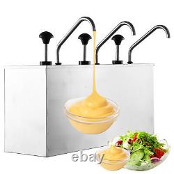 Distributeur de sauces en acier inoxydable 11 quart avec pompe pour condiments argenté