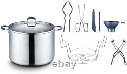 ENSEMBLE DE POT EN INOX DE CONSERVATION CONCORD 20 QUARTS. Comprend un support pour bocaux, des pinces.