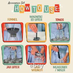 ENSEMBLE DE POT EN INOX DE CONSERVATION CONCORD 20 QUARTS. Comprend un support pour bocaux, des pinces.