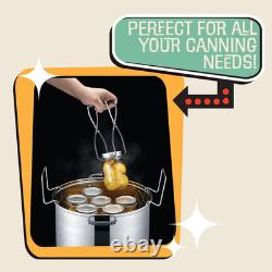 ENSEMBLE DE POT EN INOX DE CONSERVATION CONCORD 20 QUARTS. Comprend un support pour bocaux, des pinces.
