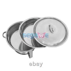 Ensemble de 6 chafing dish buffet ronds avec couvercle et réchaud en acier inoxydable de 5 litres