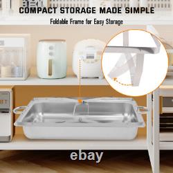 Ensemble de Chafing Dish en Acier Inoxydable avec Plat Alimentaire de 8 Quarts Kit Argent