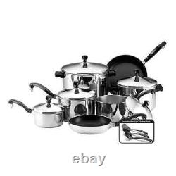 Ensemble de batterie de cuisine en acier inoxydable classique Farberware de 15 pièces