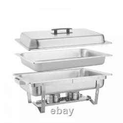 Ensemble de buffet à réchaud Chafing Dish 4 packs 9,5 litres en acier inoxydable rectangulaire pliable US