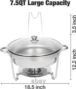 Ensemble de buffet de fondue Restlrious, 2 pièces, en acier inoxydable de 7,5 quarts