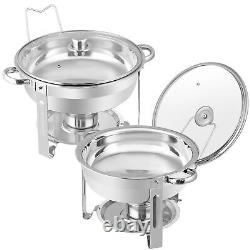 Ensemble de buffet et réchauds en acier inoxydable de 5 litres avec couvercle en verre - 4 packs