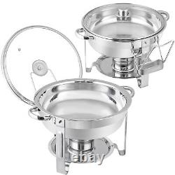 Ensemble de buffet et réchauds en acier inoxydable de 5 litres avec couvercle en verre - 4 packs