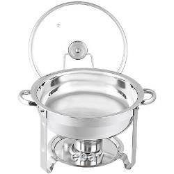 Ensemble de buffet et réchauds en acier inoxydable de 5 litres avec couvercle en verre - 4 packs