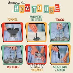 Ensemble de casserole de mise en conserve en acier inoxydable de 20 quarts. Comprend un support à canne, des pinces, des bocaux.