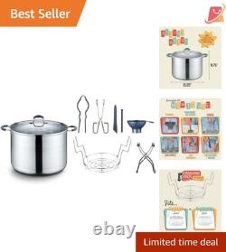 Ensemble de casserole de mise en conserve en acier inoxydable de 20 quarts avec support, pinces, élévateur et entonnoir