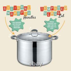 Ensemble de casserole de mise en conserve en acier inoxydable de 20 quarts avec support, pinces, élévateur et entonnoir