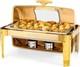 Ensemble De Chafing Dish &agrave; Couvercle Relevable De 9 Quarts En Acier Inoxydable Avec Couvercle Relevable &agrave; 90/180&deg; Dor&eacute;