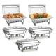 Ensemble De Chafing Dish En Acier Inoxydable Avec Bac à Nourriture De 8 Quarts, Argent