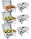 Ensemble De Chafing Dish Rectangulaire Argent&eacute; En Acier Inoxydable De 8 Quarts Pour Buffet Et Traiteur