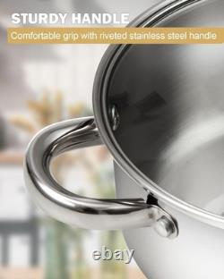 Ensemble de cuiseur à pâtes et vapeur en acier inoxydable de 8 quarts